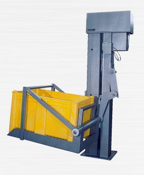 Élévateur videur inox pour caisse palette et coteneur jusqu'a 750kg l75 et l50_1