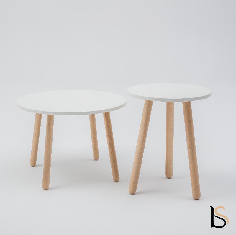 Tables basses type Scandinave - MDD - 45, Blanc_1