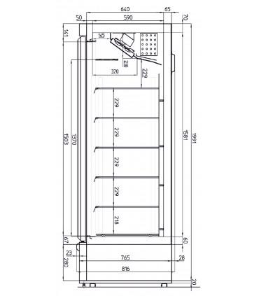 Vitrine verticale négative avec retour automatique de la porte, pour chr, traiteurs, boulangeries, pâtisseries et chocolateries - eis 115.3 iarp_1
