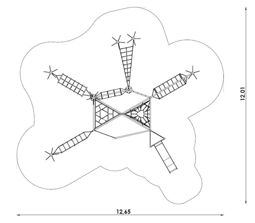 Forêt à cordes en acier inoxydable pour aire de jeux - Conforme EN1176 - Référence BT16127_1