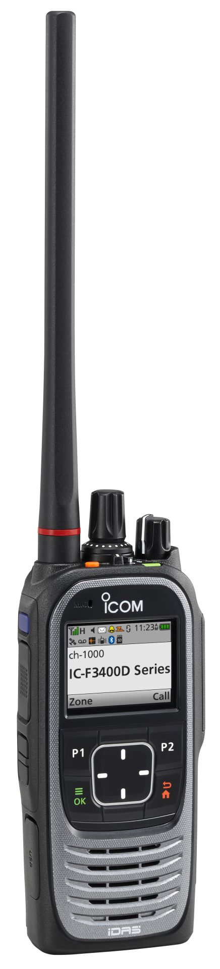 Ic-f3400d - talkie walkie 5W Icom France - 1024 canaux, GPS, PTI, Bluetooth et annonce vocale des canaux_1