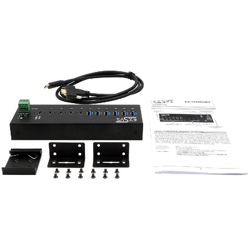 EXSYS EX-12280HMS HUB métallique 10 ports USB 3.2 Gen 2, 4x USB-C et 6x USB-A_1