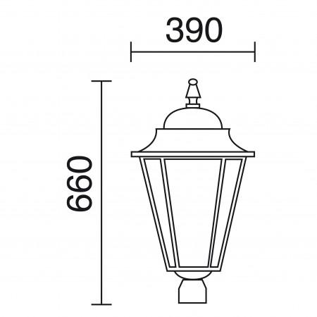 Luminaire extérieur pour mât - DOPO Villa Big IP43 E27 160W - Noir_1
