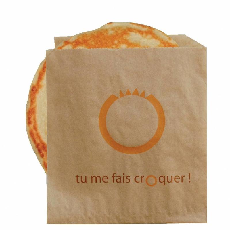 Sachet kraft ingraissable 18x22cm - par 1000 - Papier PEFC - Idéal pour crêpes, kebab_1