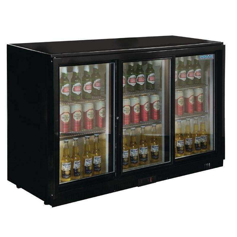 Arrière-bar trois portes coulissantes Série G noir 330L GL006 Polar_1
