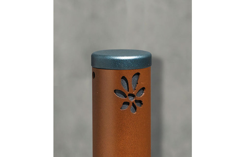 Borne à sceller en acier diamètre 88.9mm - STEEL & STYLE / JAN-0074 - motifs IRON ou FLOWERS - Husson International_1