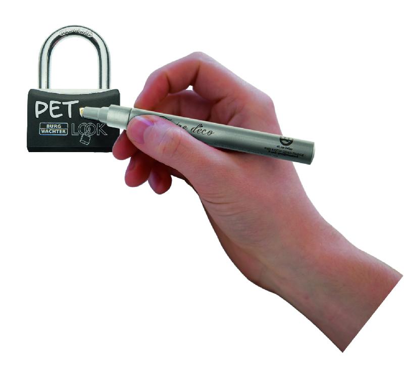 Cadenas à cylindre 402 Look - Corps robuste en aluminium - Gainé PVC - Cylindre à goupilles en laiton_1