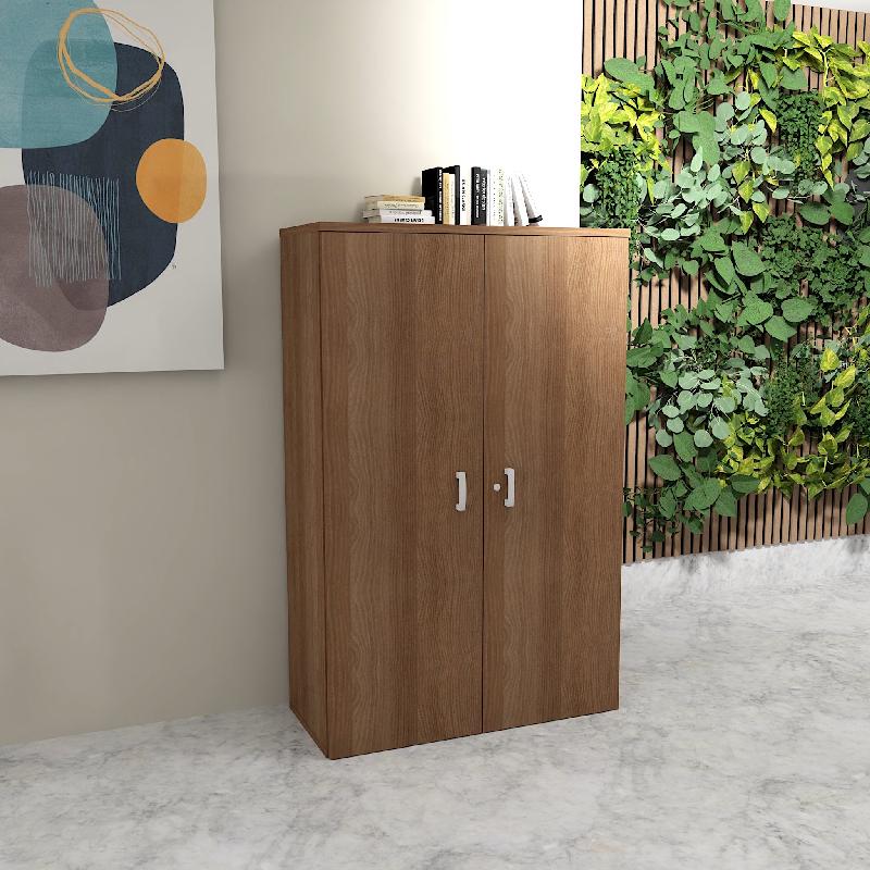 Armoire de bureau monocolore hauteur 159 cm - Mobel linea - 80, Acacia foncé_1