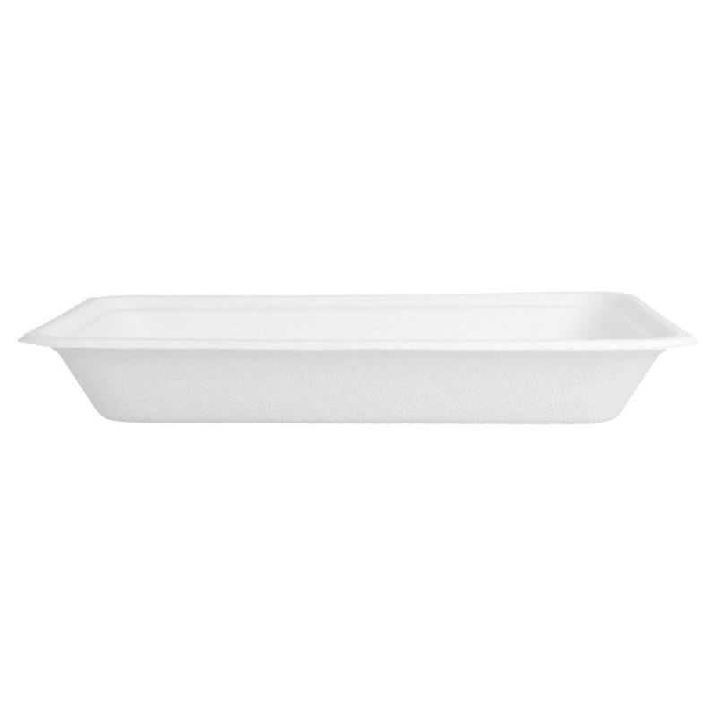 Barquette bagasse blanc 350ml 19,6x14,7x2,7cm - par 1000_1
