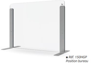 Cloison de protection en verre Sécurit® VIALUX® - Réversible accueil et bureau - Verre trempé 4 mm_1