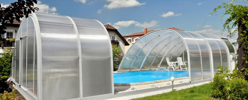 Abri piscine haut Windy / téléscopique / en aluminium et polycarbonate_1