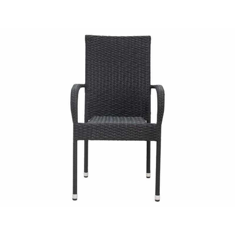 Chaise de jardin margarita rotin synthétique noir – MTF – empilable – 3exn0028_1