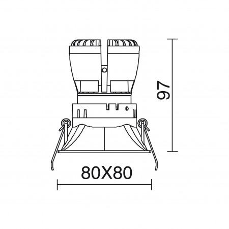 Encastré au plafond NOK3 LED COB 7W 3000K blanc - Indeluz - IP20 - Aluminium - 675lm_1