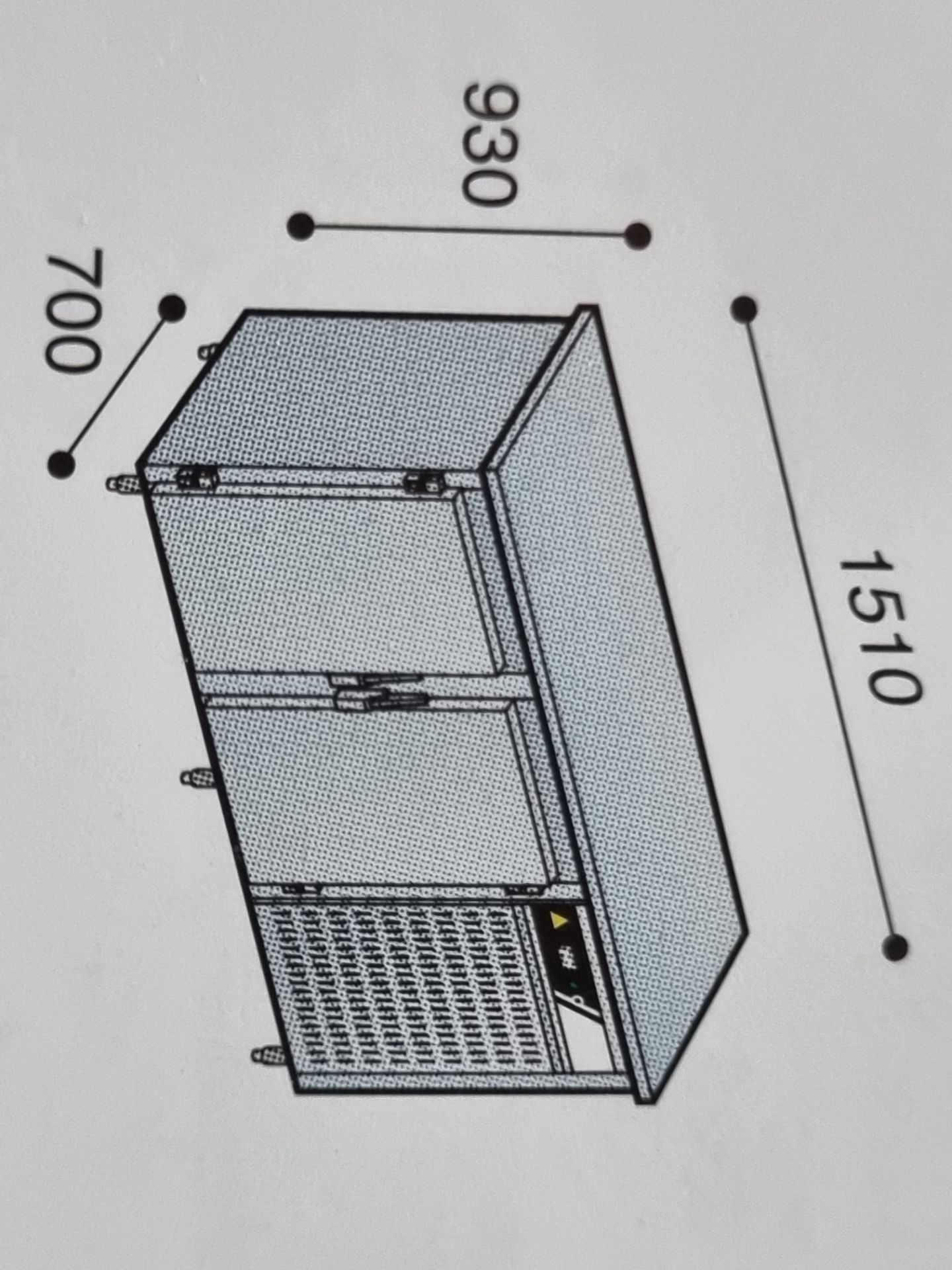Meuble réfrigéré positif actif démontable - tout inox - 2 portes - dimensions 1510x700x930/1030 mm_1