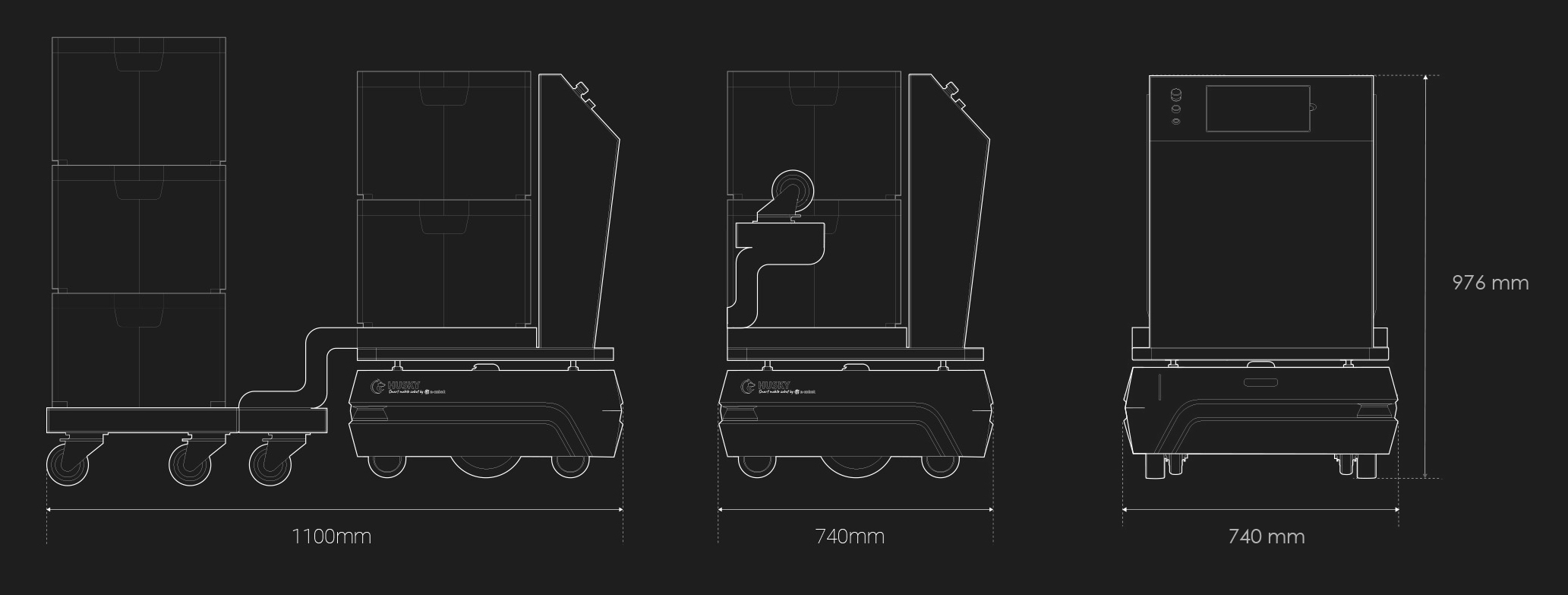 Robot mobile autonome HUSKY DRIVE - Pour rolls à roulettes - Charge tractée jusqu'à 1000kg - Navigation autonome ou avec opérateur_1