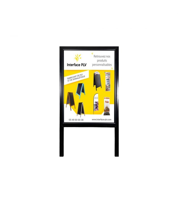 Stop trottoirs - interface plv - avec porte affiche alu format a1 - dimensions 126 x 67,5 cm_1