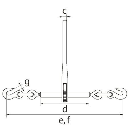 Tendeur à cliquet standard - secteur BTP, industriel, maritime - fer forgé/acier allié, coefficient de sécurité CR mini 3,5_1