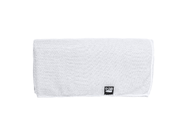 Serviette de sport en microfibre - RPET - Pochette labélisée RPET - 160 g/m² - Blanc - 98 gr_1