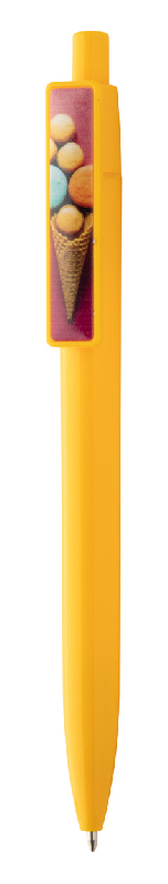 Stylo à bille en plastique - encre bleue - clip spécial pour doming ou impression UV_1