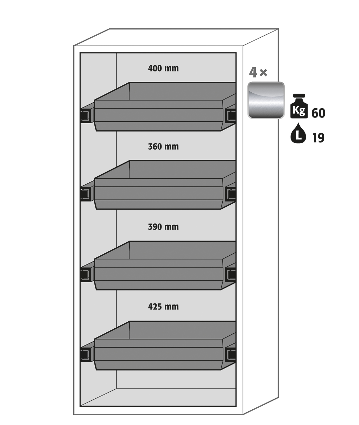 Armoire de sécurité S-CLASSIC-90 modèle S90.196.090.WDAS - Type 90 - portes battantes - Réf 30205-002-33712_1