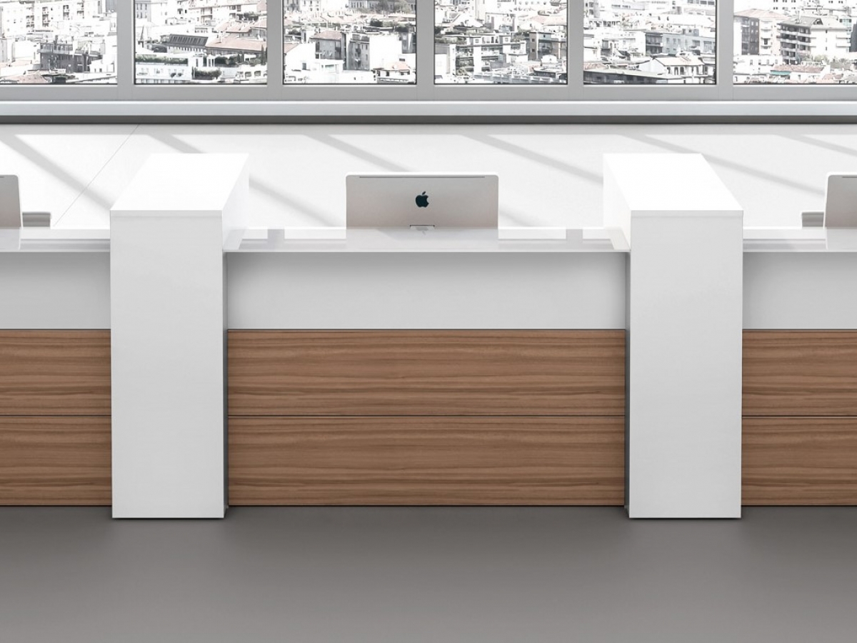 Banque d'accueil modulable et personnalisable - PROGRESS - Design élégant et matériaux haut de gamme_1
