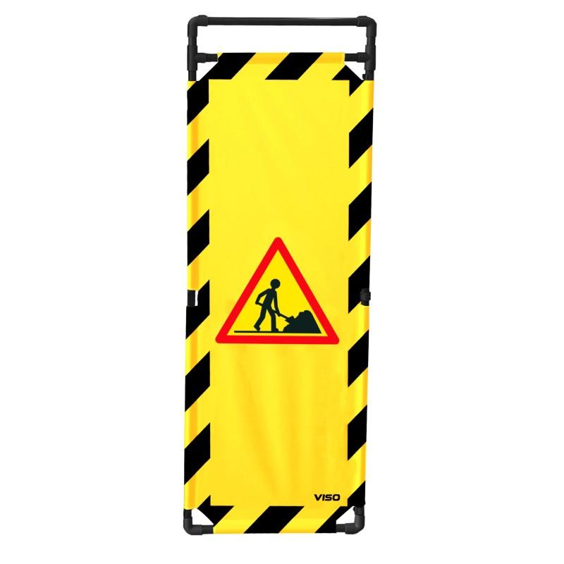 Barrière d'intervention 1 panneau - Chantier / 1800 / PVC_1