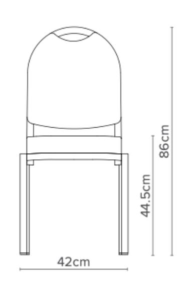 Chaise de conférence empilable en aluminium lisse 25x25mm - turini 18/3_1