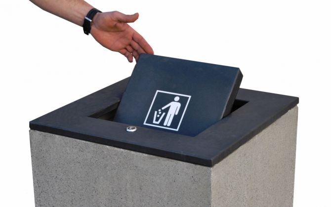 Dynamics - poubelle publique en béton préfabriqué - Magourban - 270 kg_1