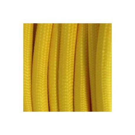 Fil électrique tissé jaune vintage - Look rétro en tissu - Section 0,75mm - Vendu au mètre_1