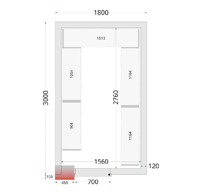 Kit de rayonnage pour Chambres Froides Négatives Tefcold CRNF1830_1