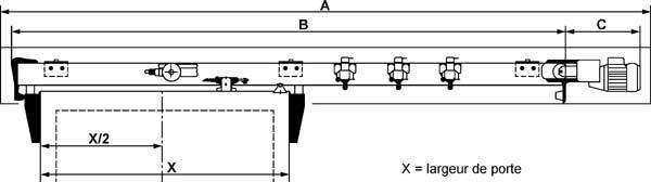 Motorisation de porte coulissante d'intérieur 4278/SVH/CE / simple vantail / 400 kg max / interrupteur / module de temporisation_1