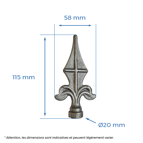 Pointe Ø20mm - H.115 x L.58mm_1