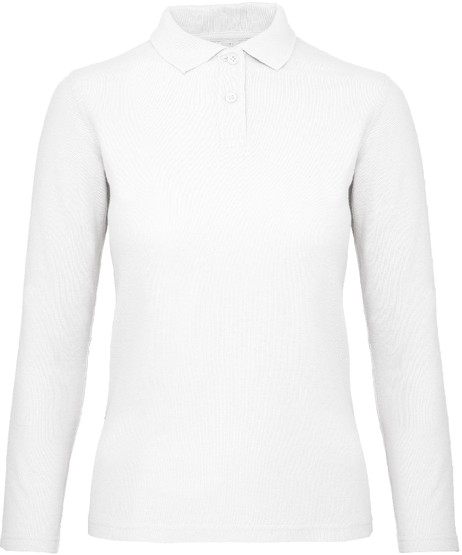 Polo femme ID.001 manches longues - 100% coton pré-rétréci - Réf: CGPWI13_1