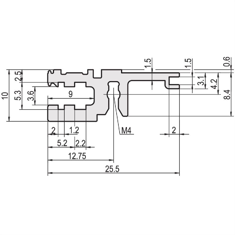 Rail horizontal SCHROFF, avant, type L-OD, léger, sans lèvre, 84 CV_1