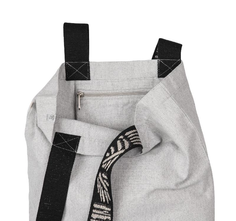 Sac shopping recyclé - Kimood - Réf : KINS115 - Coton et polyester recyclés avec poche zippée et anses contrastées_1