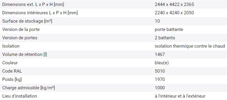 157233w - Bungalow MC-Vario 4320 ISO isolé, galvanisé et peint - 10 m² - Stockage sécurisé substances polluantes et inflammables_1