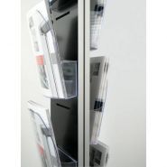 4036 - Porte-brochure rotatif - Afix Diffusion - aluminium anodisé noir et argent - hauteur 175 cm_1