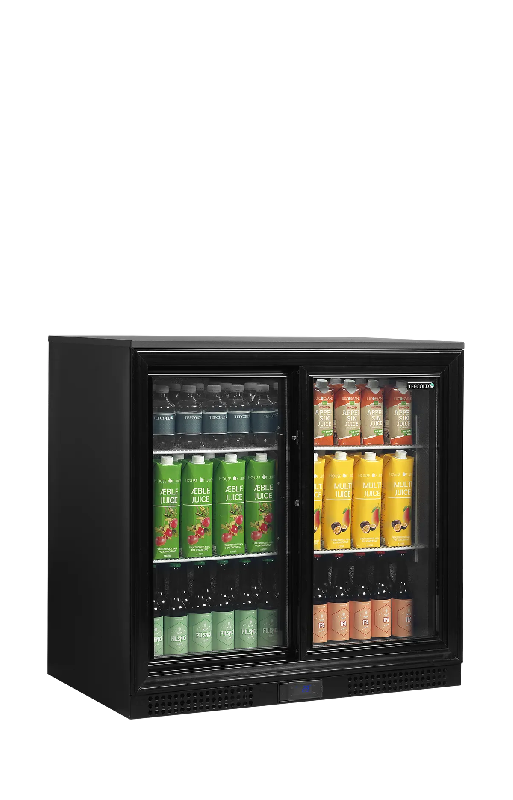 Arrière bar réfrigéré 2 portes DB201S noir TEFCOLD_1