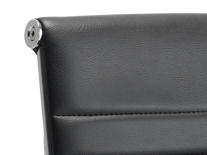 Fauteuil de direction Glasgow - Revêtement PVC noir - Structure et piètement chromés - Mécanisme oscillant_1