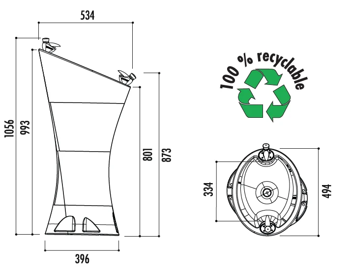 Fontaine Alvium en plastique 2 robinets_1