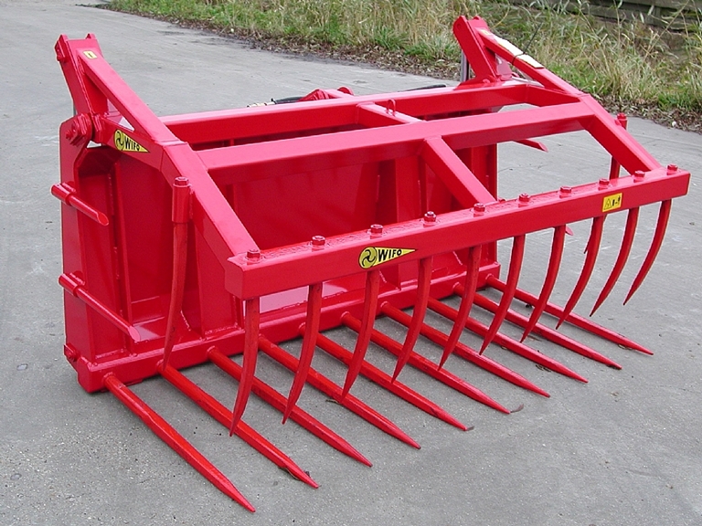 Fourche à fumier avec mâchoire hydraulique série C - Wifo - construction robuste avec dents boulonnées et plaques arrière_1