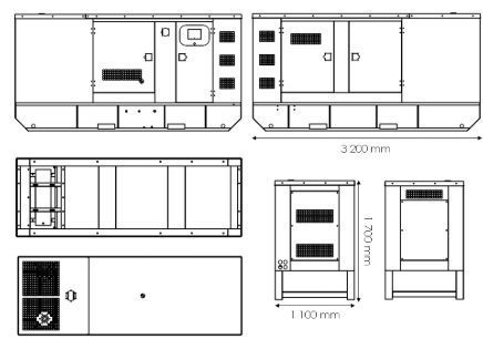 Groupe électrogène diesel stationnaire 440 kVA insonorisé industriel Lion 440YC_1