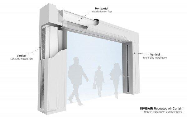 Rideau d'air Invisair IM 1500 A - Installation horizontale ou verticale - Design intégré en cloison ou colonne_1