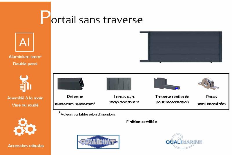 Portail coulissant sans traverse - 2500 / 1290_1
