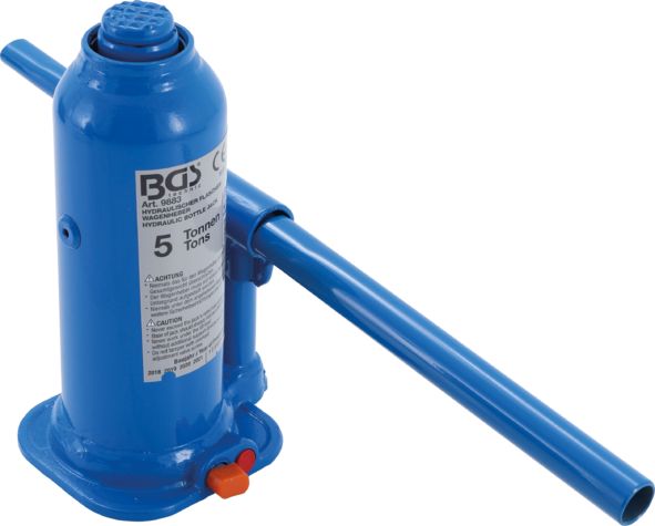 9883 - Cric à vérin hydraulique BGS Technic - capacité de chargement 5 tonnes - avec soupape de sécurité et tige de piston télescopique_1