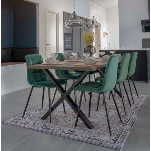 Chaise de restaurant MIDDELFART - velours vert foncé, design élégant et confortable_1