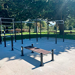 Matériel de street workout - éléments en acier galvanisé poudré et polyéthylène antidérapant - 5,87 x 5,37 x 2,52 m - 480 kg_1