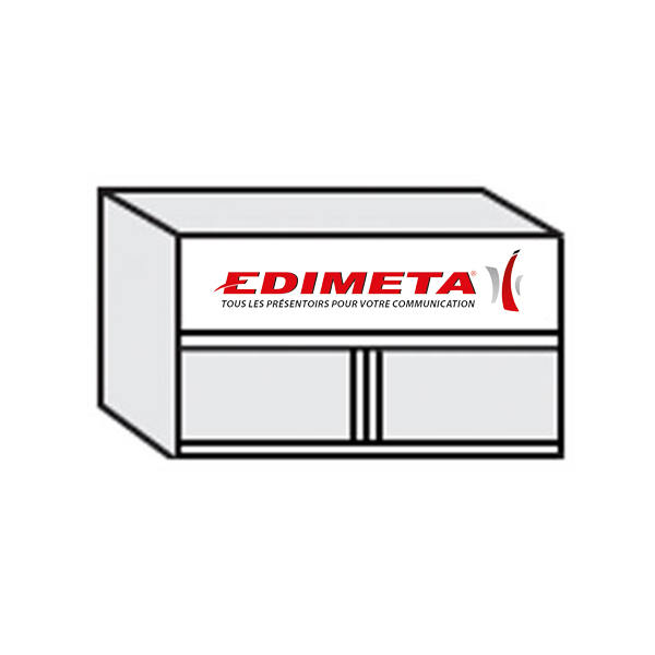 Meuble présentoir Présentoir à réserve + coffre 2 niveaux Réf : 291101_1