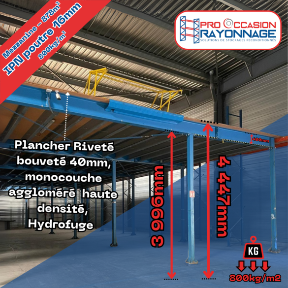 Mezzanine - 878m² - Poutre en IPN 16mm d'épaisseur - 800kg/m²_1