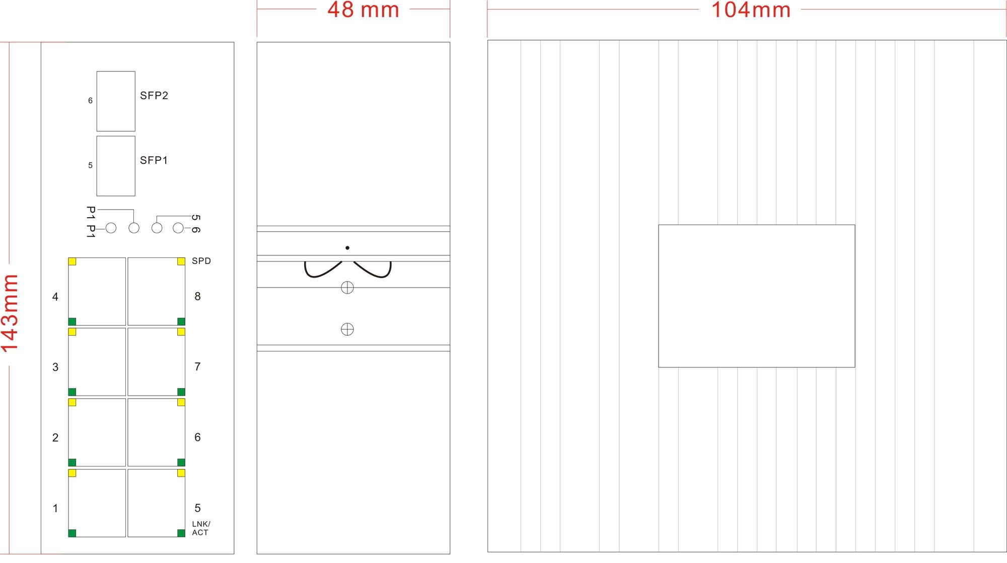 Commutateurs - switch JHA - 8 ports 10/100/1000TX, 2 slots SFP 1000X - JAI-IGS28 - Ethernet industriel non géré_1